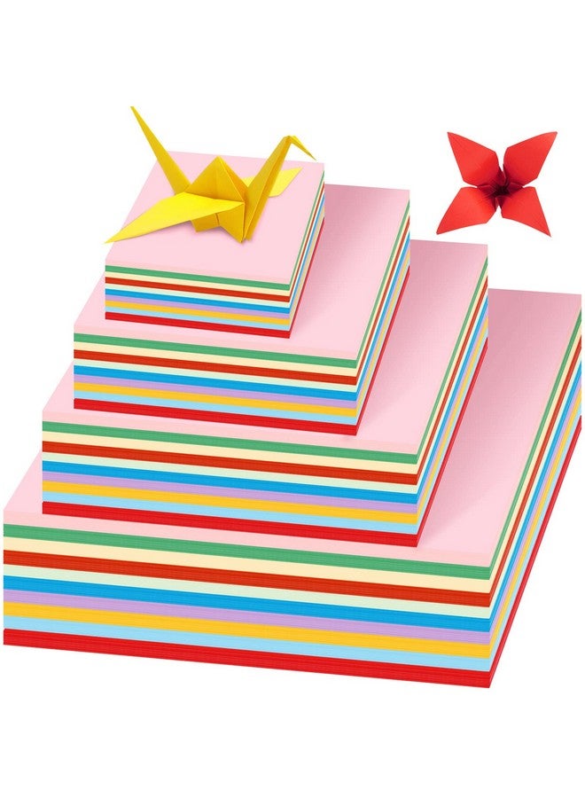 Sinmoe 2300 Sheets Sinmoe Origami Paper Assorted Sizes Diy Paper Vivid Colored Paper Colorful Double Sided Square Paper For Kids Adults Beginners Fold Paper Flower School Craft 10 Colors 4 Sizes - Image 2