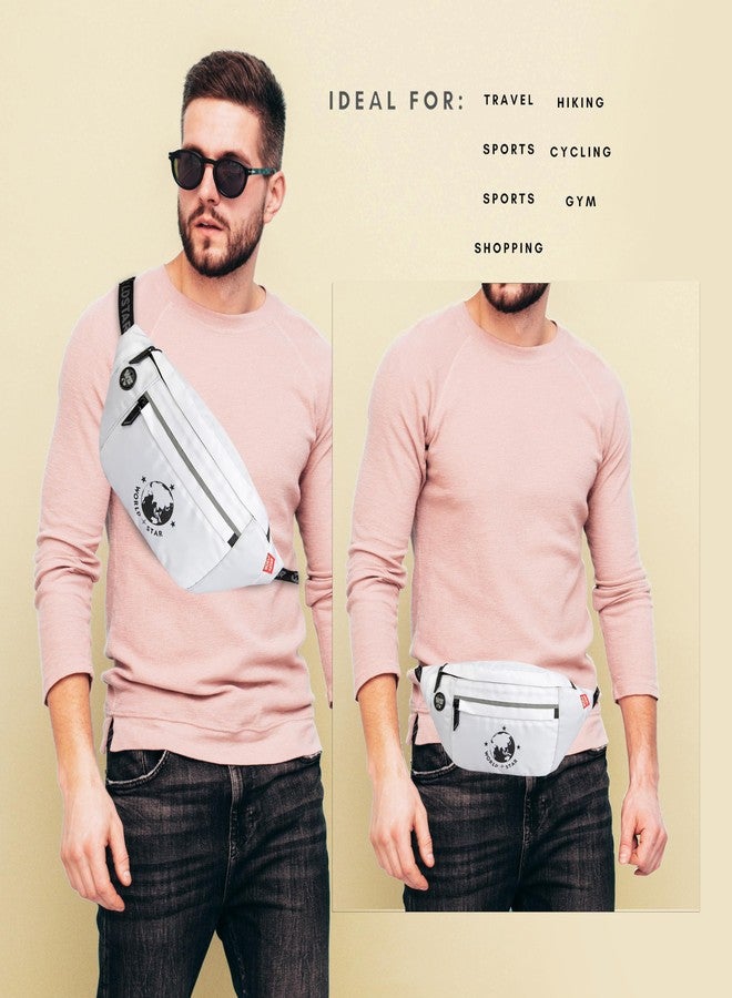 WORLD STAR Waist Bag for Men & Women | Fanny Pack for Men | Trendy Mobile Waist Pouch Pocket Bag for Girls and Boys | Waterproof Hip and Side Bags for Outdoor Hiking Travel (White) - Image 3