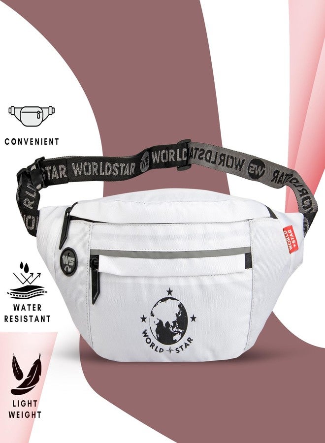 WORLD STAR Waist Bag for Men & Women | Fanny Pack for Men | Trendy Mobile Waist Pouch Pocket Bag for Girls and Boys | Waterproof Hip and Side Bags for Outdoor Hiking Travel (White) - Image 2