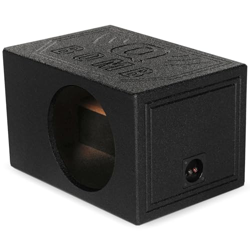 Q Power QPower Single 8-Inch Vented Chamber Subwoofer Box, Side-Ported Design with 1.0 Cubic Foot of Airspace, Solid 3/4-Inch MDF Construction - Image 1