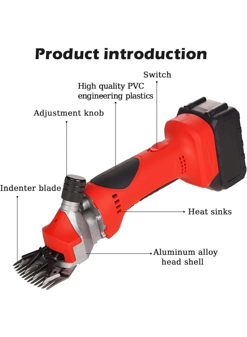 550W Electric Cordless Sheep Shears – Professional Rechargeable Shearing Machine with 2 Batteries, 2800RPM, Alloy Steel Blades, for Sheep, Goats, Alpacas, Llamas, and More (13-Tooth Blade + 2 Batteries) - Image 4