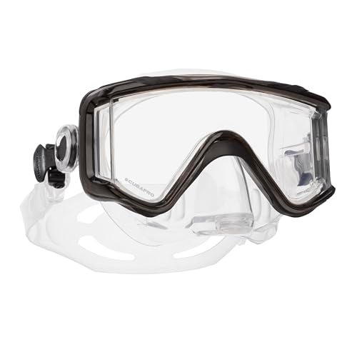SCUBAPRO Crystal Vu Plus Scuba Mask with Purge Valve, with Ultra Clear Tri Lens for Diving, Black/Gray - Image 2