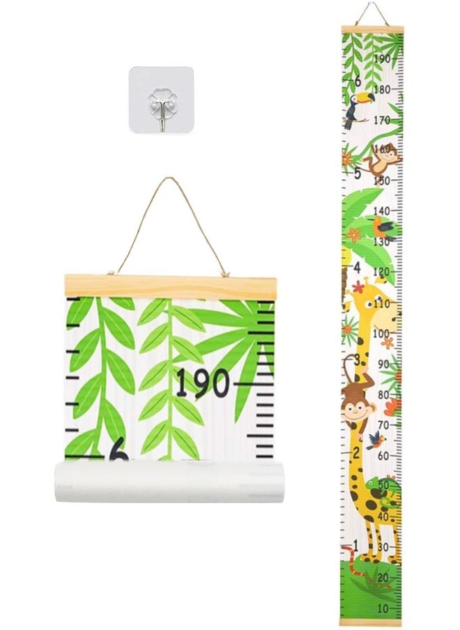 LoveNite LoveNite Baby Growth Chart, Height Wall Chart for Kids, 79 x 7.9in Wooden Frame Canvas Measurement Hanging Ruler for Child’s Room Decoration (Giraffe)  - Image 1