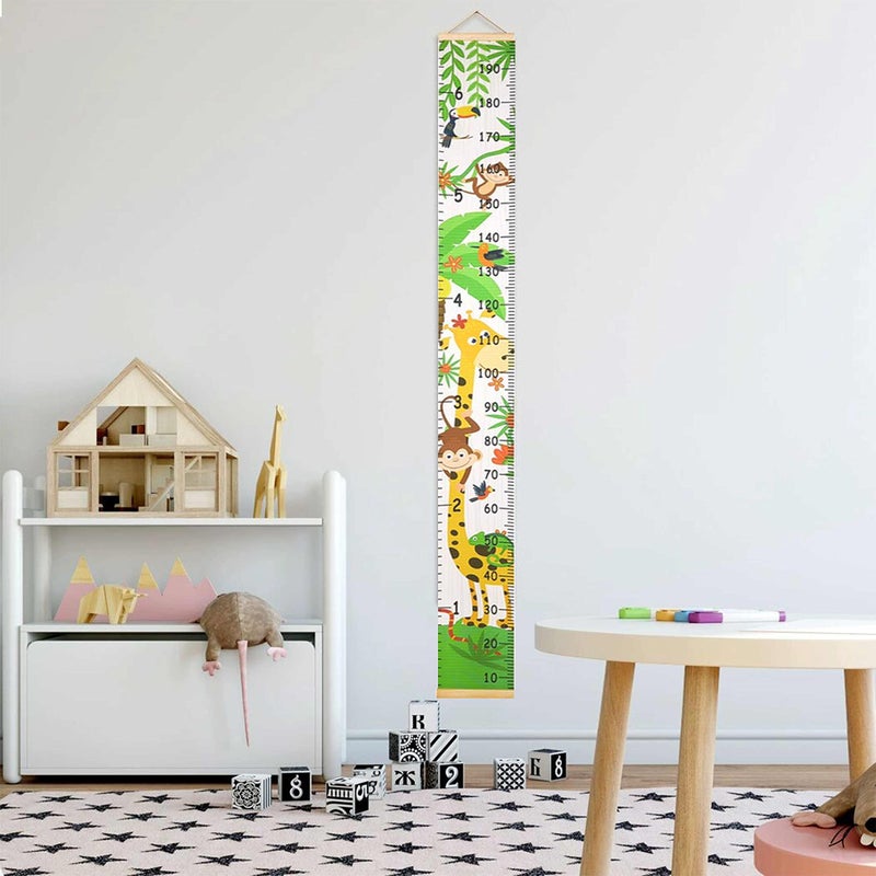 LoveNite Baby Growth Chart, Height Wall Chart for Kids, 79 x 7.9in Wooden Frame Canvas Measurement Hanging Ruler for Child’s Room Decoration (Giraffe) - Image 5