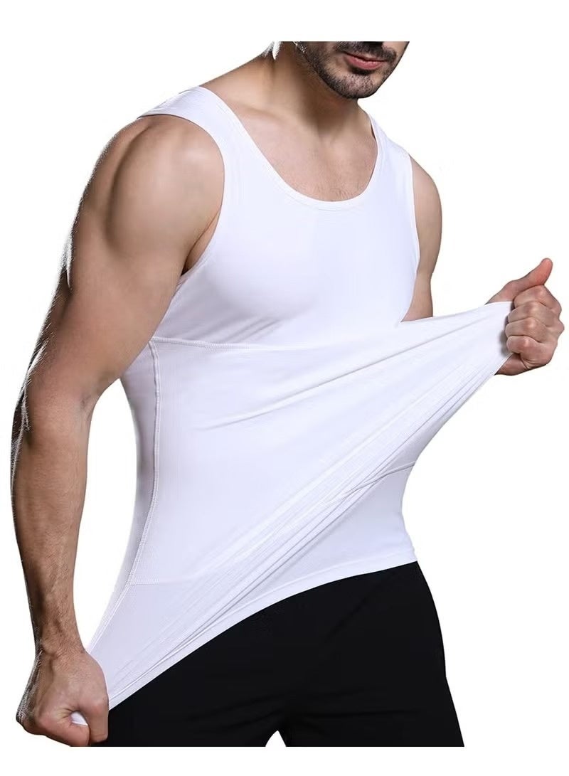 JOGAMS Mens Slimming Body Shaper Vest Gynecomastia Compression Shirts Tummy Control Undershirts Change in Seconds - Image 5