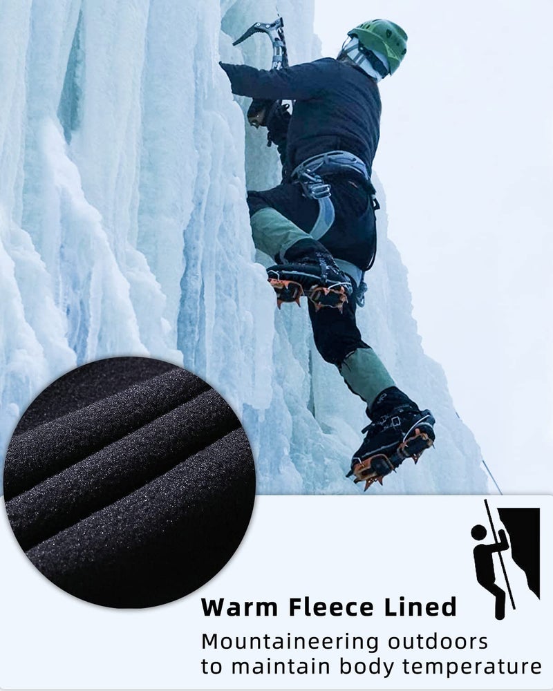 BenBoy Men's Snow Ski Outdoor Waterproof Windproof Fleece Cargo Hiking Pants,AN-SF1602M-BlackShort-M - Image 3