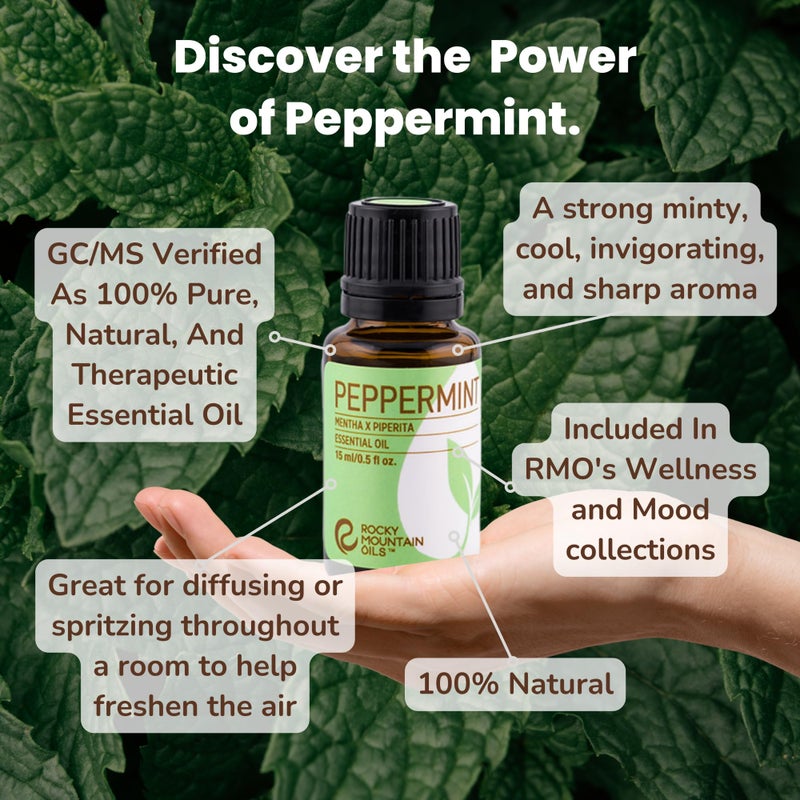 Rocky Mountain Oils Peppermint Essential Oil - Natural Aromatherapy Essential Oils for Diffusers, Topical, and Home - 15ml - Image 4