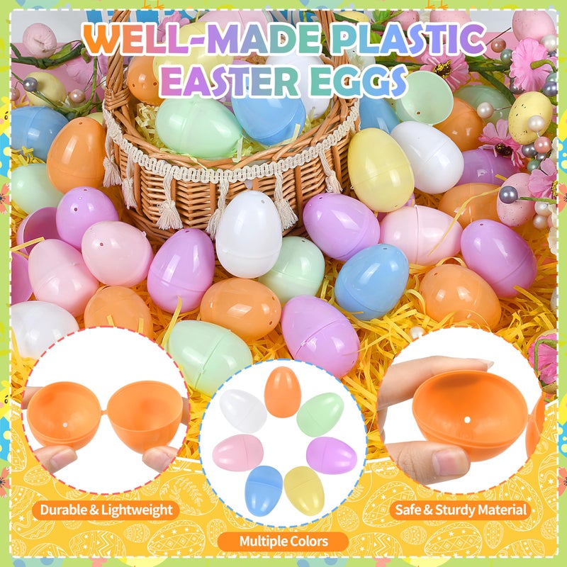 Seifar 30PCS 2.4Inch Easter Eggs Set, 7 Bright Colors Plastic Fillable Eggs for Easter Egg Hunt, Basket Stuffers, Party Games, Classroom Activities & Spring Decor - Image 3