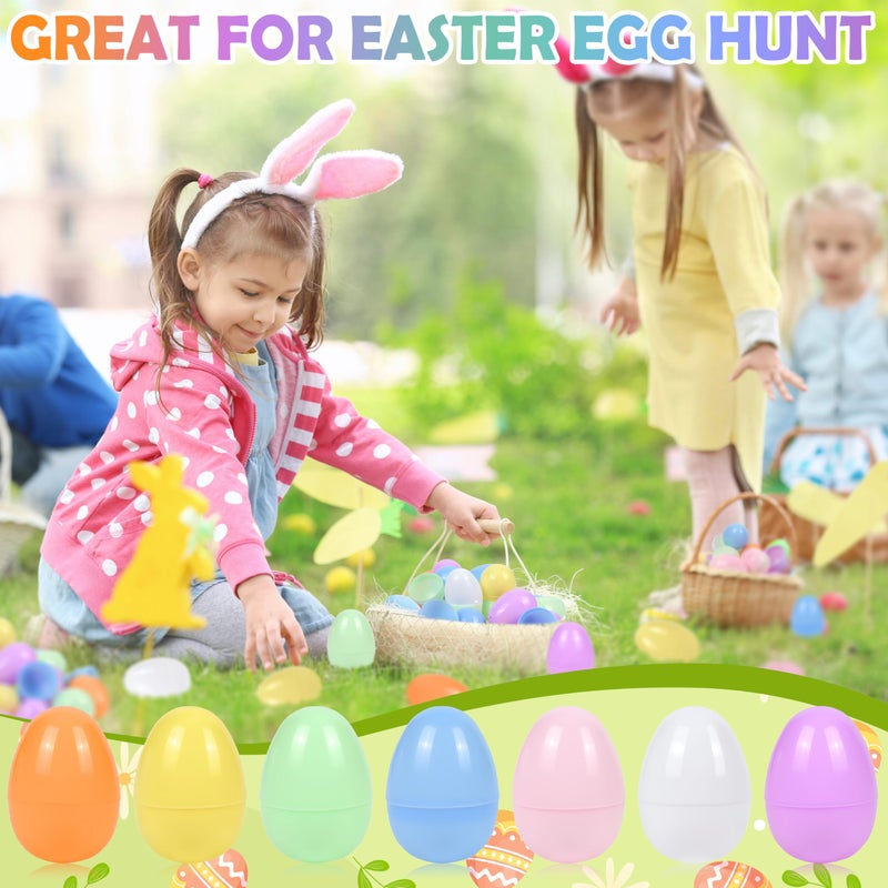 Seifar 30PCS 2.4Inch Easter Eggs Set, 7 Bright Colors Plastic Fillable Eggs for Easter Egg Hunt, Basket Stuffers, Party Games, Classroom Activities & Spring Decor - Image 5