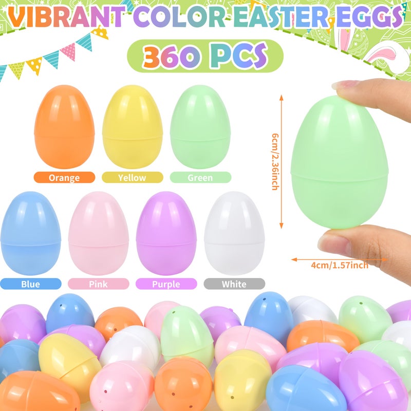 Seifar 30PCS 2.4Inch Easter Eggs Set, 7 Bright Colors Plastic Fillable Eggs for Easter Egg Hunt, Basket Stuffers, Party Games, Classroom Activities & Spring Decor - Image 2