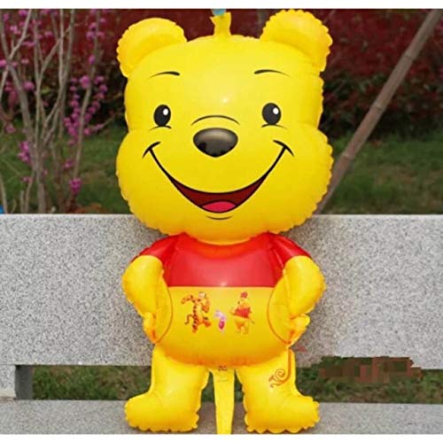 Evisha 4 Pcs Pooh Cartoon Character Foil and 25 Pcs Yellow Latex Balloons - Image 2
