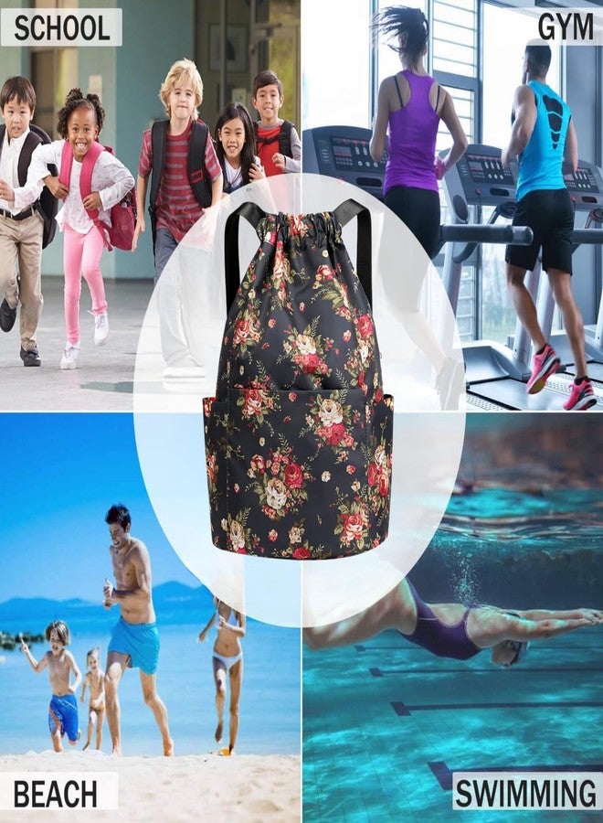 MOCA Drawstring Gym Sports Backpack Lightweight Multipurpose Daypack Travel School College Daily Storage Carry Suitable Men Women Kids Adults Fitness Accessory (223-10) - Image 2