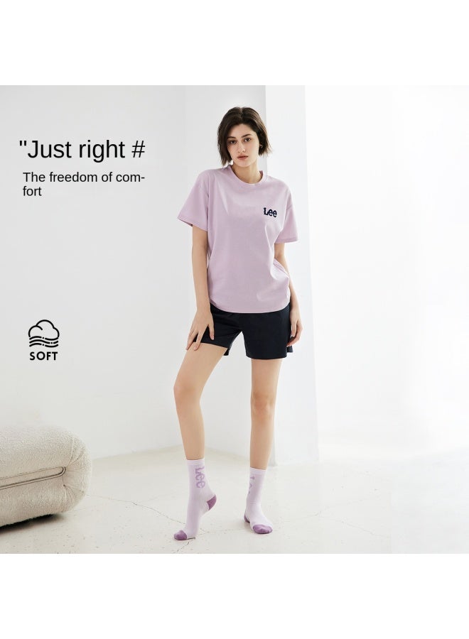 LEE High-end Women's Pajamas Summer Short Sleeve Lightweight And Breathable Simple Homewear T-shirt Set - Image 3