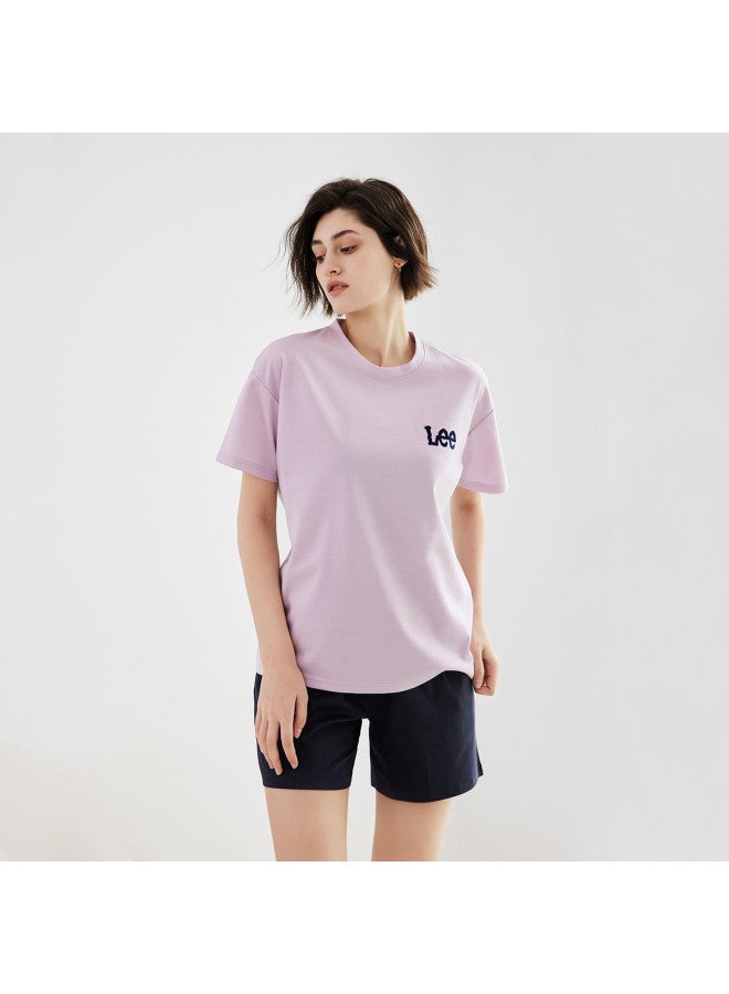 LEE High-end Women's Pajamas Summer Short Sleeve Lightweight And Breathable Simple Homewear T-shirt Set - Image 4