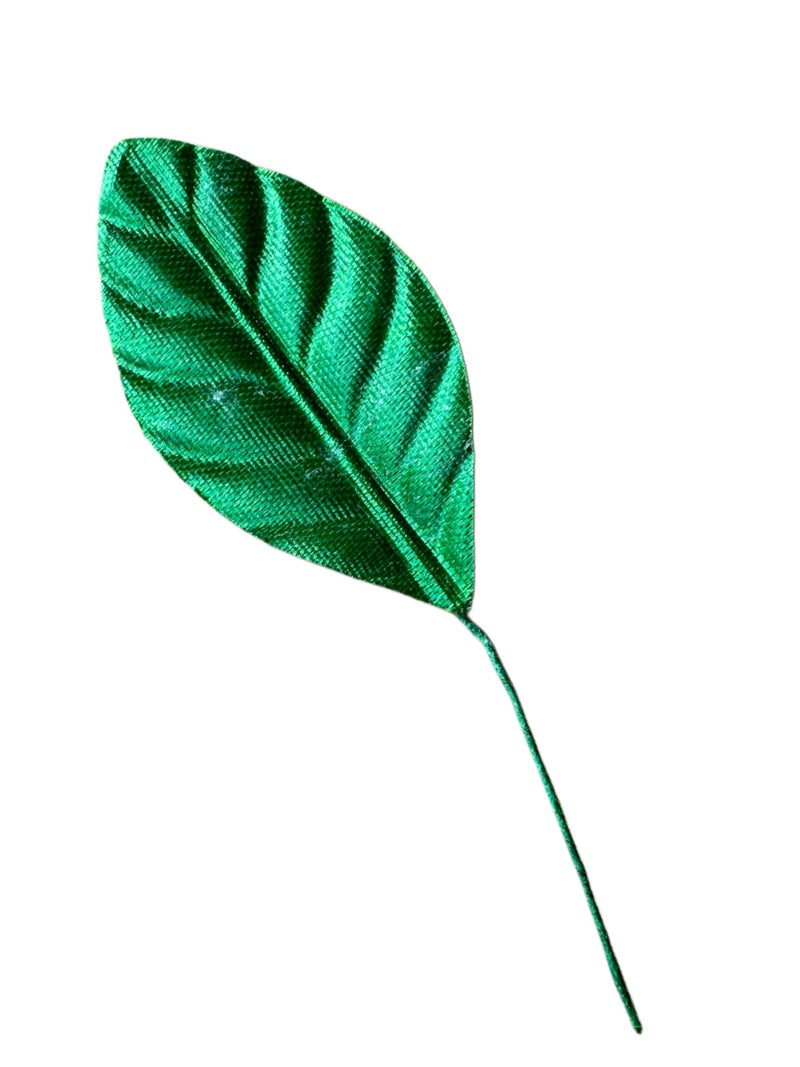 MSGH Artificial Flower Satin Green Leaves with Stem for Flowers Making, Craft DIY-Pack of 60 Pieces (Flower Leaves (1pkt)) - Image 5