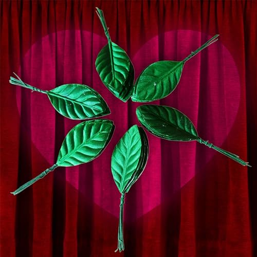 MSGH Artificial Flower Satin Green Leaves with Stem for Flowers Making, Craft DIY-Pack of 60 Pieces (Flower Leaves (1pkt)) - Image 2