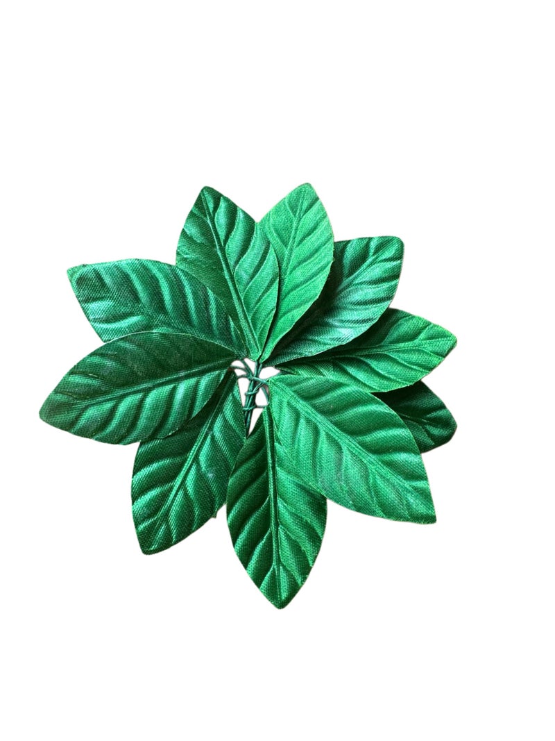 MSGH Artificial Flower Satin Green Leaves with Stem for Flowers Making, Craft DIY-Pack of 60 Pieces (Flower Leaves (1pkt)) - Image 3