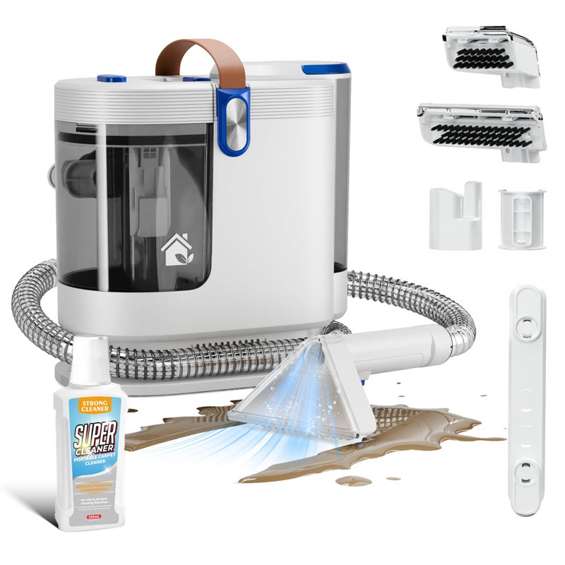 WURESE Portable Upholstery and Carpet Cleaner Machine, 15Kpa Spot Cleaner Deep Cleans Pet Stains, Couch Cleaner with 3 Tools and Self-Cleaning System for Area Rugs, Furniture, Stair, Car, Teal - Image 1