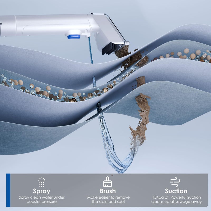 WURESE Portable Upholstery and Carpet Cleaner Machine, 15Kpa Spot Cleaner Deep Cleans Pet Stains, Couch Cleaner with 3 Tools and Self-Cleaning System for Area Rugs, Furniture, Stair, Car, Teal - Image 2