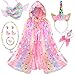 Fedio Princess Dress up for GirlsUnicorn Light up Princess Cape SetLight up Princess Dress with Unicorn Toys for Girls 38 Halloween Pink - Image 3