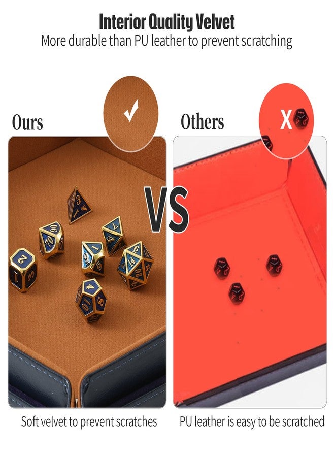 Grajar D&D Dice Set with Characters Pattern Dice Pouches, 42 Pcs polyhedral dice Set, PU Leather and Velvet dice Tray for Dungeons and Dragons D&D RPG MTG Table Games Starry Sky - Image 5