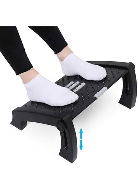 Foot Rest for Under Desk, Foot Stool -6 Height Adjustable with Massage Surface and Roller for Home Office, All Ages