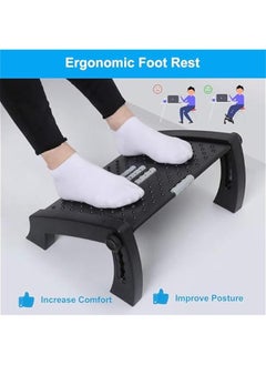 HOOKOR Foot Rest for Under Desk, Foot Stool -6 Height Adjustable with Massage Surface and Roller for Home Office, All Ages  - Image 4