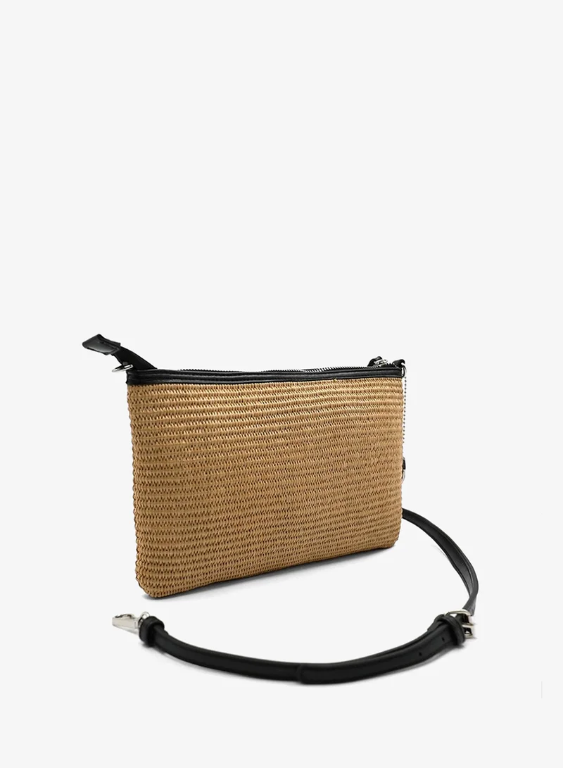 مارينا جالانتي Marina Galanti Women's Aggius Straw-Effect Clutch Bag - Natural
