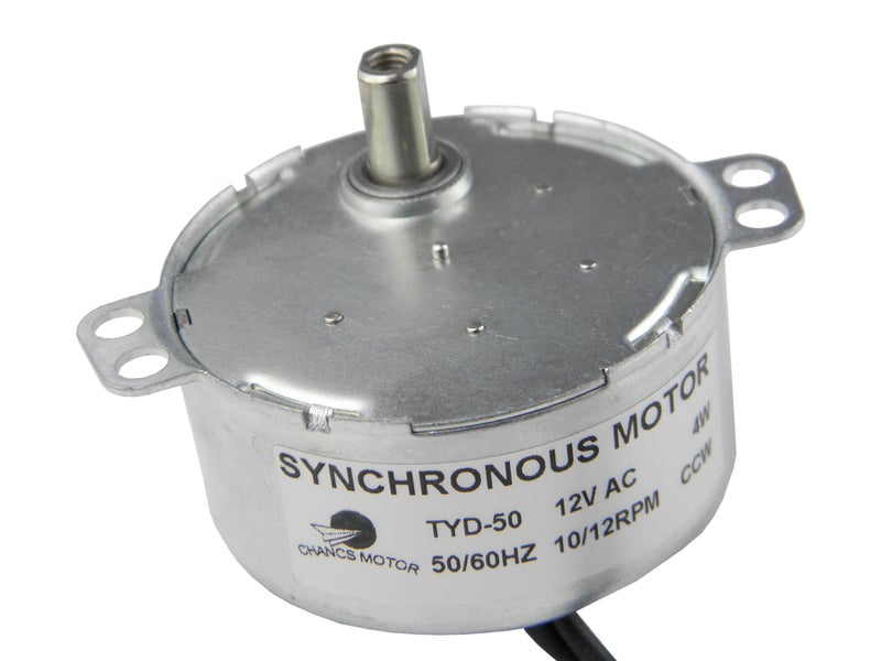 CHANCS Synchronous Synchron Motor TYD-50 12V AC 10-12RPM Flush Shaft 11mm Fixed Rotation CCW Electric Gear Motor - Image 1
