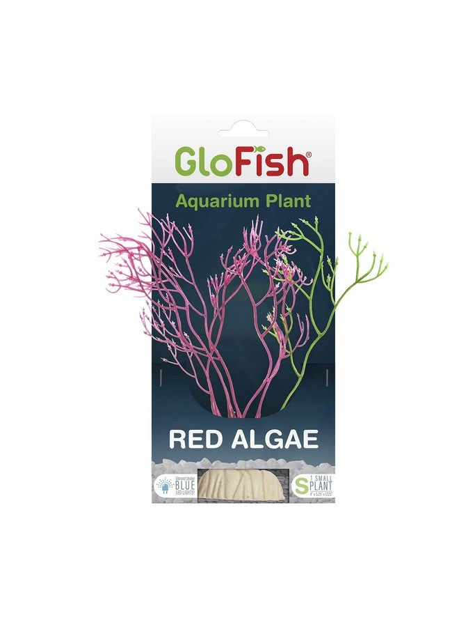 GloFish Red Algae Plant Aquarium Décor, Red Small, Fluorescent Under Blue LED Light - Image 1