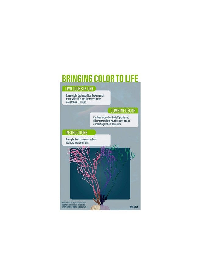 GloFish Red Algae Plant Aquarium Décor, Red Small, Fluorescent Under Blue LED Light - Image 4