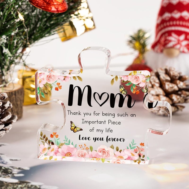 Buioata Mom Birthday Gift - Engraved Acrylic Puzzle Plaque Decoration 3.9 x 3.3 inch - Delicate Present from Daughter Son for Christmas, Anniversary - Image 5