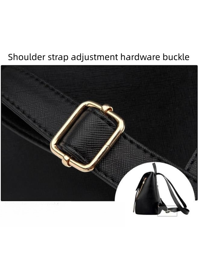 Women's Black PU Leather Backpack, Ladies Large Capacity School Bag College Bag Back Bag, Daily Commuter/Campus Notebook Bag Laptop Bag Carry Bag Tourist Bag Book Bag for Girls/College Students - Image 3