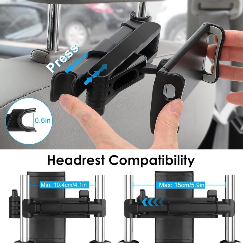 Linkstyle Car Headrest Holder - Universal Stretchable Tablet Mount for 4"-10.6" Devices - Image 3