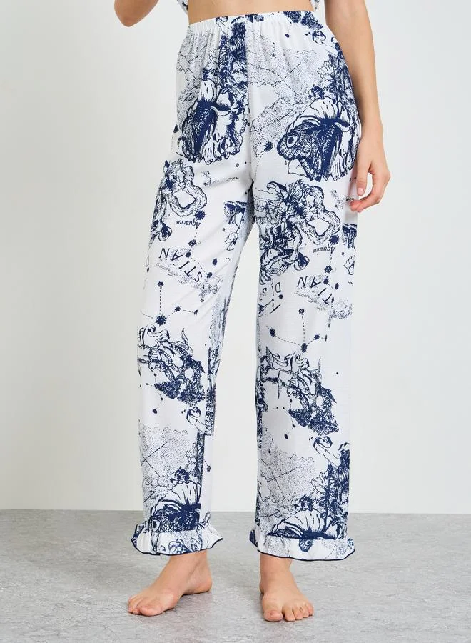 Take Two  Womens Tropical Print Short Sleeve Pajama Set - for Women | Best Price UAE