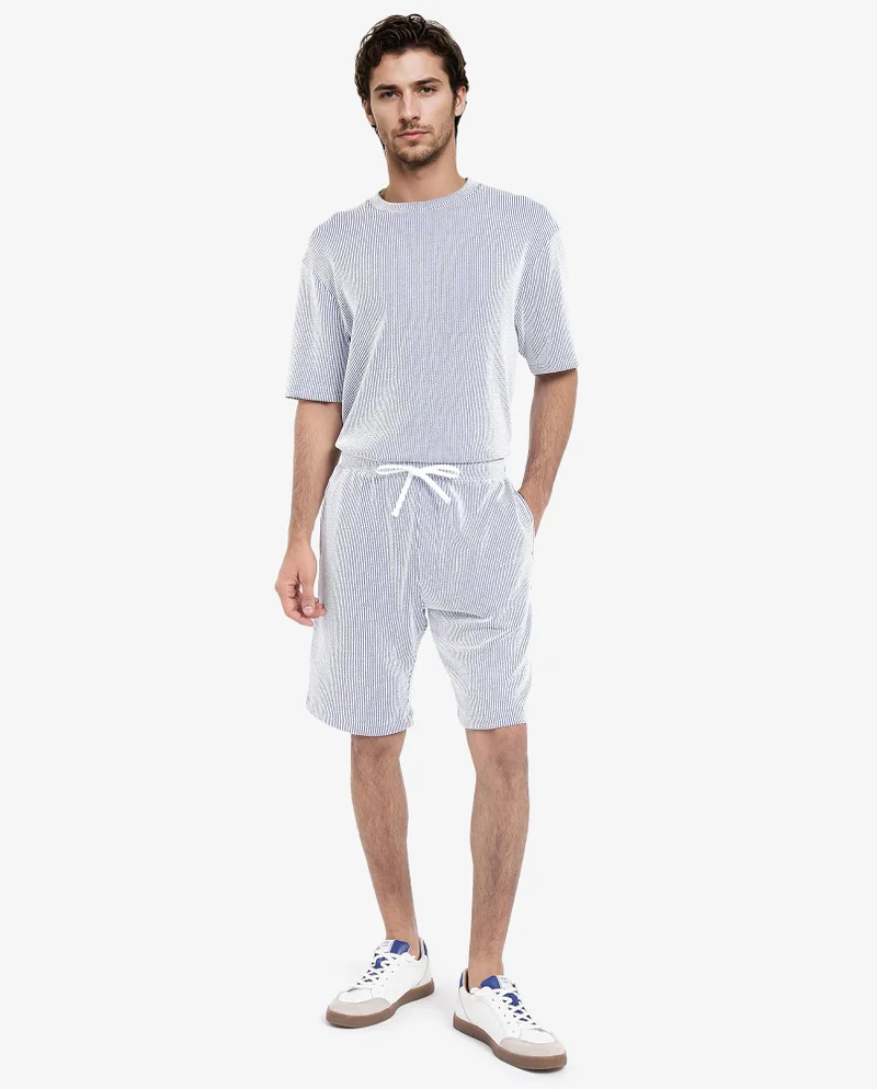 Rare Rabbit Men's Self Stripe Textured Shorts