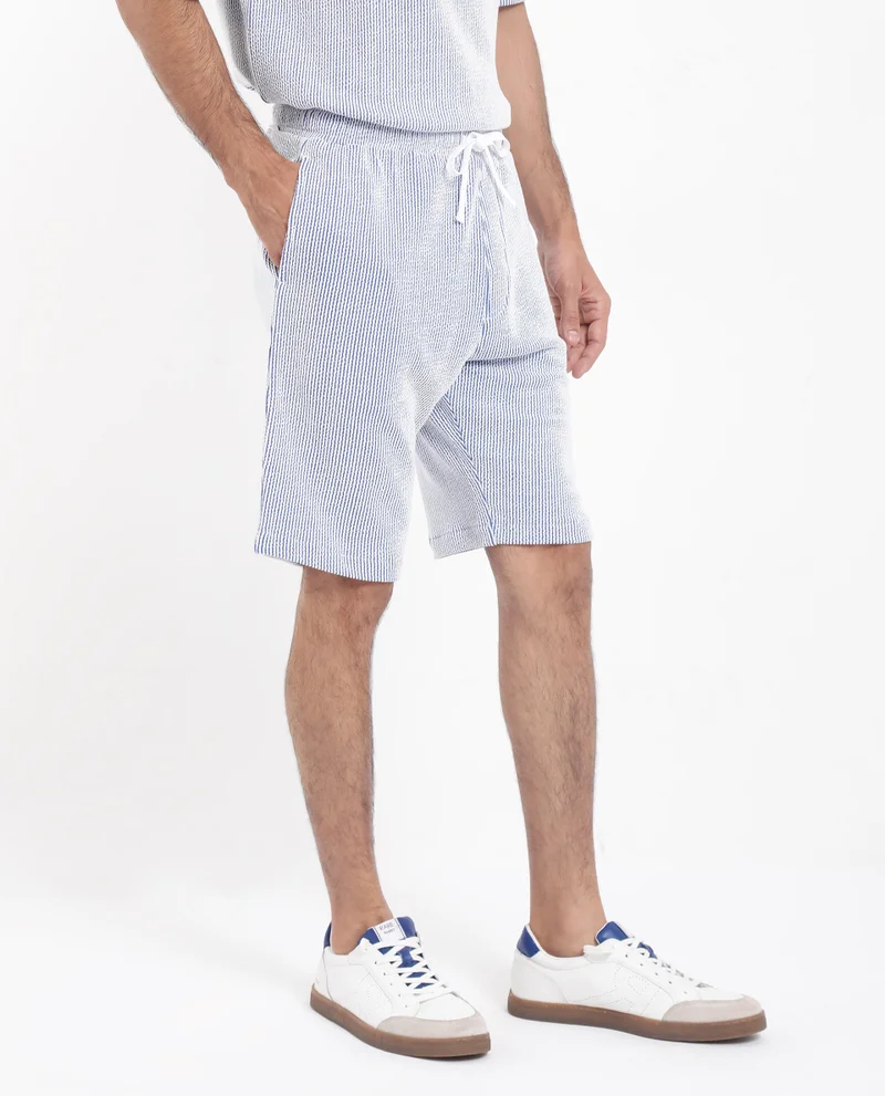 Rare Rabbit Men's Self Stripe Textured Shorts
