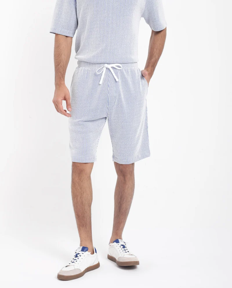 Rare Rabbit Men's Self Stripe Textured Shorts