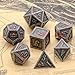 HNCCESG Metal Polyhedral DND Dice Set7Piece Solid Metal RPG Dice for Tabletop Gaming Silver Blood - Image 4