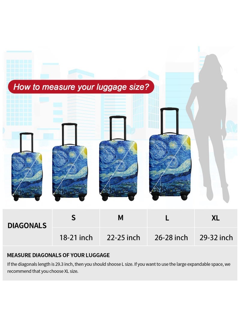 URbazaar XiuWoo Luggage Cover Protector Starry Night Anti-Scratch Suitcase Cover for Travel Protects Against Dirt and Wear - Image 5