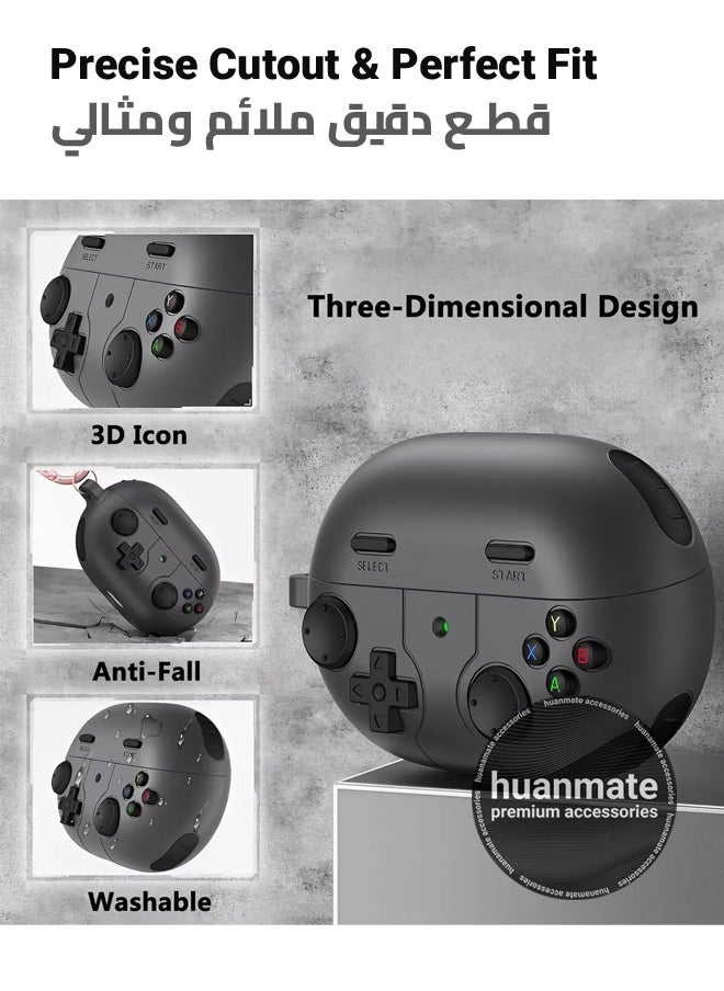 huanmate Huawei FreeBuds 6i Premium Protection Case Cover - Dark Grey - Lightweight, Stylish Design, Accurate Cut-outs - Easy to Install & Remove - Durable Shield for Your Huawei FreeBuds 6i  - Image 2