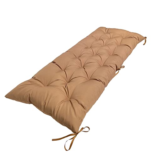 Eoieov Outdoor Bench Cushions 40 in with Ties Waterproof Tufted Thicken Patio Swing Chair Cushion for Wicker Loveseat Settee Garden Indoor Bench Shoe Storage,40 * 20",Khaki - Image 1