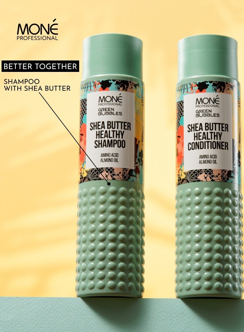 MONE Professional Shea Butter Healthy Conditioner - High Concentration Of Fatty Acids And Vitamins A, C, E, And F For Effective Hydration, Nourishment And Intense Shine, Almond Oil For Softness, Smoothing, And Restoration, Especially For Dry And Damaged Hair, 300ml - Image 5