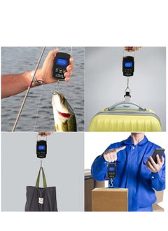 SYOSI Digital Scale Baggage Scale, Fish Scale Heavy Weight Scale, Backlight Scale, Ultra Portable Scale, Scale Suitcase, Fishing Postal Hanging Hook Scale with Measuring Tape110lb /50kg  - Image 5