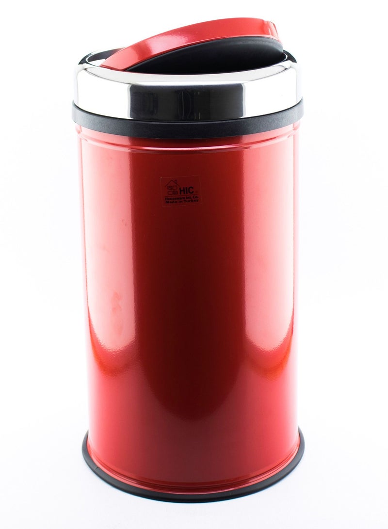 سلة مهملات ستيل لون أحمر مقاس 20 لتر