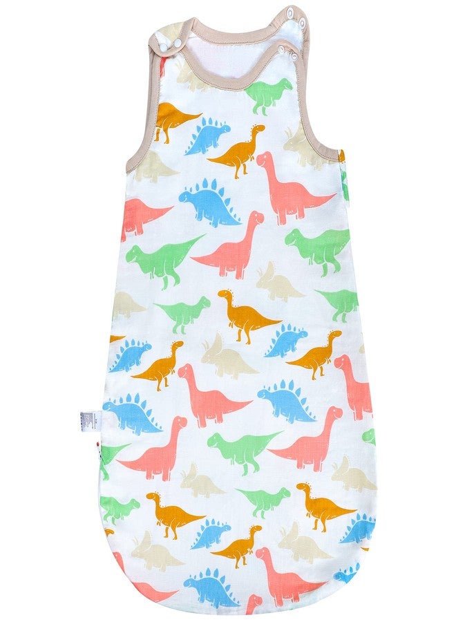 MooMoo Baby Sleep Sack Muslin Wearable Blanket with 2-Way Zipper Swaddle Transition Sleeping Bag Sleeveless 12-18M Dino - Image 1