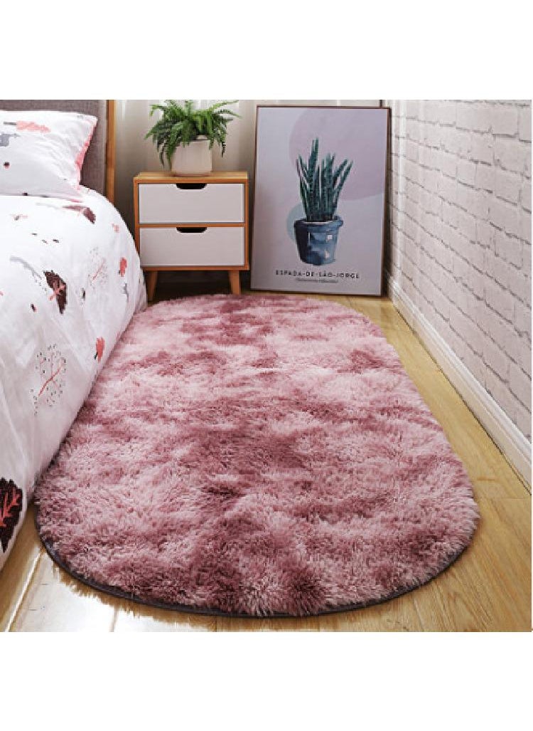 Bluejw 1-Piece Bedroom Carpet Oval Pink 160 CM  - Image 1