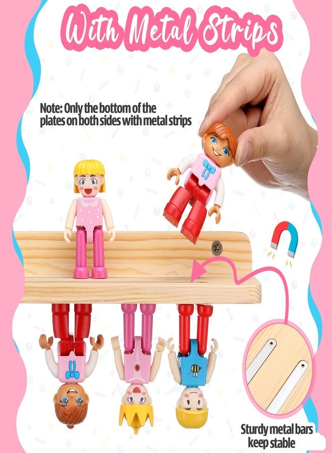 Ripeng 4 Pack Shelf Magnetic Compatible with Tonie Figures Wall Shelve Figure Organizer Wooden Magnetic Display Shelf Compatible with Tonie Figurine Holder Wall Floating Shelves Storage 72 Characters - Image 4