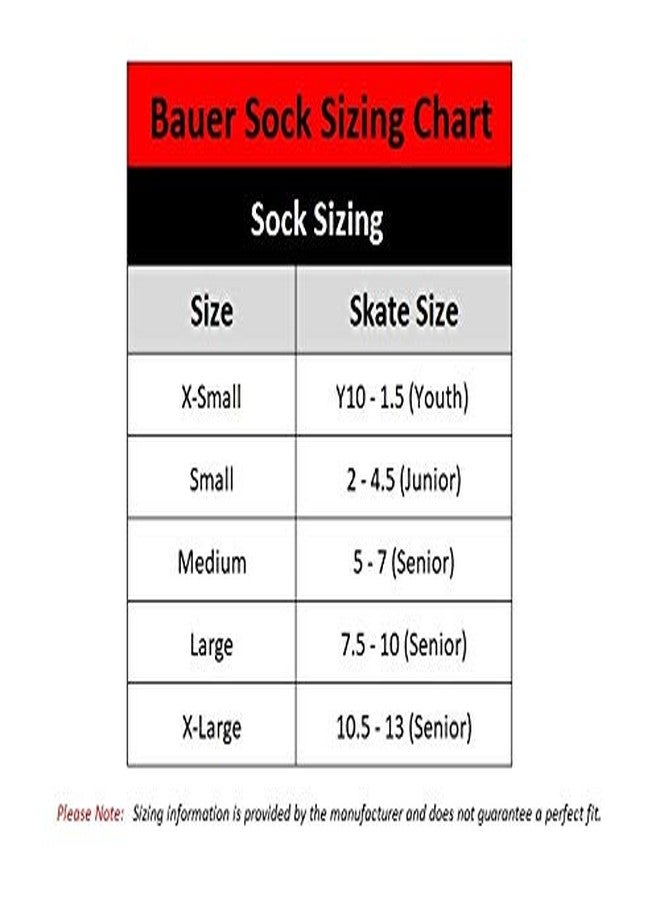 Bauer Hockey Performance Skate Sock ('21), Low (X-Small), Black, 1059309 - Image 5