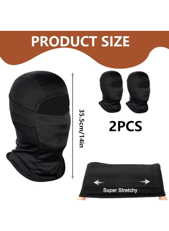 شابية 2 قطعة أقنعة بالاكلافا للوجه، قناع تزلج تدفئة للرقبة خفيف الوزن ومرن متعدد الوظائف، غطاء وجه كامل مرن متعدد الوظائف للحماية من الأشعة فوق البنفسجية والرياح للجنسين للرجال والنساء لركوب الدراجات النارية والجري - Image 2